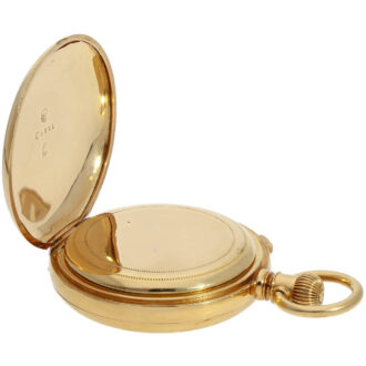 American 18K gold hunting cased watch with chronograph Circa 1881