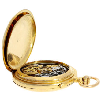 Large 18K gold minute repeating hunter with chronograph Circa 1900