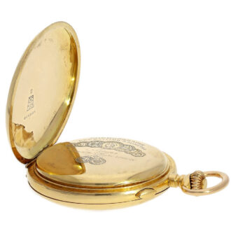 Large 18K gold minute repeating hunter with chronograph Circa 1900