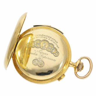Large 18K gold minute repeating hunter with chronograph Circa 1900