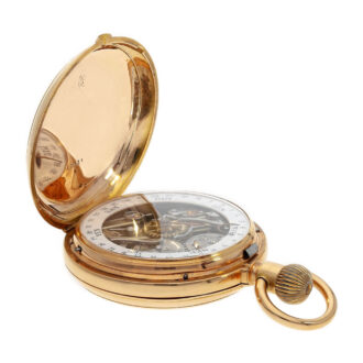 Swiss 18K pink gold double-dialled keyless watch Circa 1890 Swiss 18K pink gold double-dialled keyless watch Circa 1890