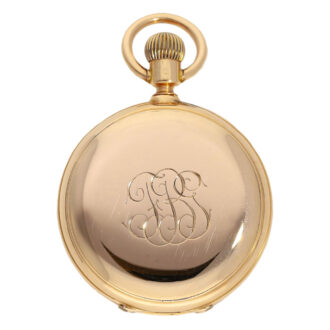Swiss 18K pink gold double-dialled keyless watch Circa 1890 Swiss 18K pink gold double-dialled keyless watch Circa 1890