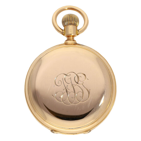 Swiss 18K pink gold double-dialled keyless watch Circa 1890 Swiss 18K pink gold double-dialled keyless watch Circa 1890