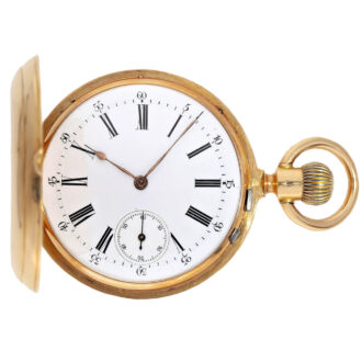 Swiss 18K pink gold double-dialled keyless watch Circa 1890 Swiss 18K pink gold double-dialled keyless watch Circa 1890