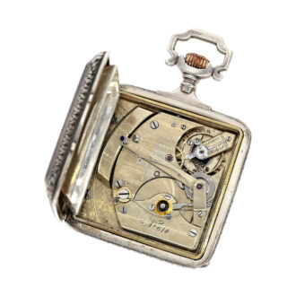 Austrian automatic winding square silver watch Circa 1880