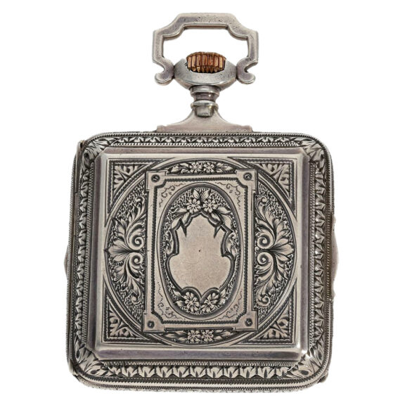 Austrian automatic winding square silver watch Circa 1880 Austrian automatic winding square silver watch Circa 1880