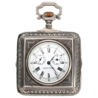 Austrian automatic winding square silver watch Circa 1880