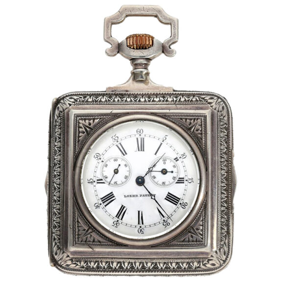 Austrian automatic winding square silver watch Circa 1880 Austrian automatic winding square silver watch Circa 1880