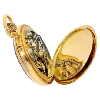 Swiss 18K gold open faced pocket watch with chronograph Circa 1890 Swiss 18K gold open faced pocket watch with chronograph Circa 1890