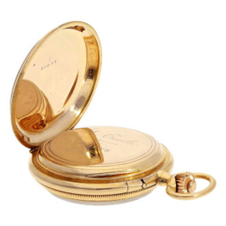 French red gold open faced lever with chronograph Circa 1890 French red gold open faced lever with chronograph Circa 1890