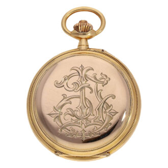 French red gold open faced lever with chronograph Circa 1890 French red gold open faced lever with chronograph Circa 1890