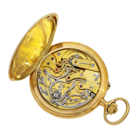 Rare Swiss 18K gold pocket watch with chronograph Circa 1922 Rare Swiss 18K gold pocket watch with chronograph Circa 1922