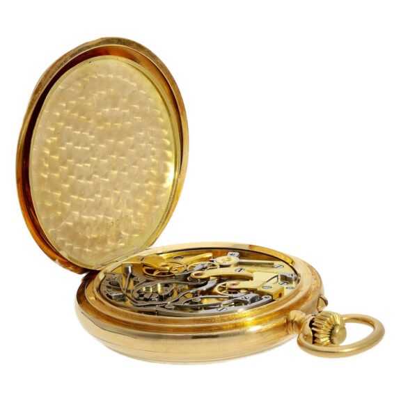 Rare Swiss 18K gold pocket watch with chronograph Circa 1922 Rare Swiss 18K gold pocket watch with chronograph Circa 1922