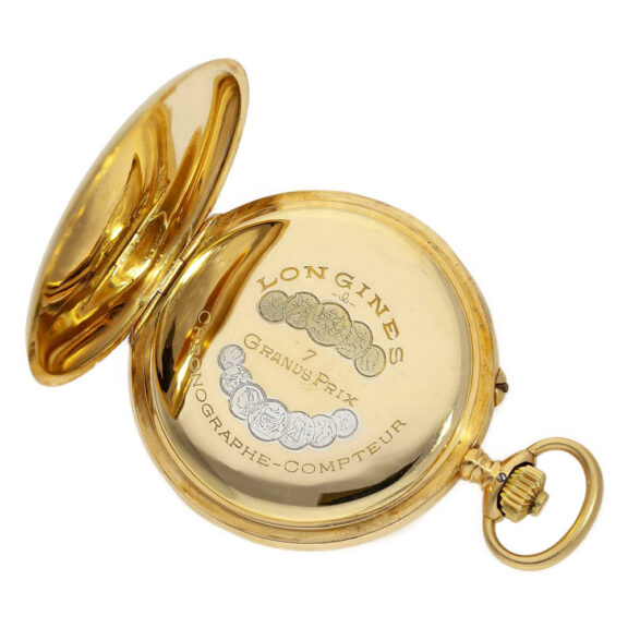 Rare Swiss 18K gold pocket watch with chronograph Circa 1922 Rare Swiss 18K gold pocket watch with chronograph Circa 1922