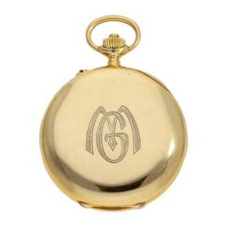 Rare Swiss 18K gold pocket watch with chronograph Circa 1922
