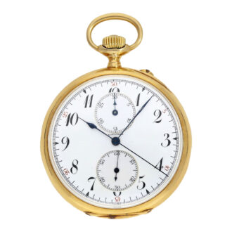 Rare Swiss 18K gold pocket watch with chronograph Circa 1922