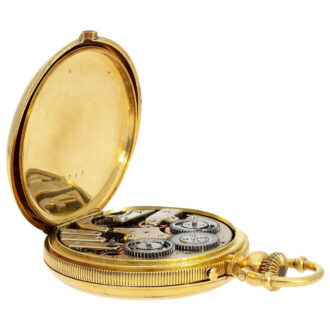 Rare 18K gold pocket watch with Seconde Morte Circa 1860