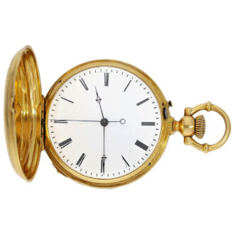 Rare 18K gold pocket watch with Seconde Morte Circa 1860