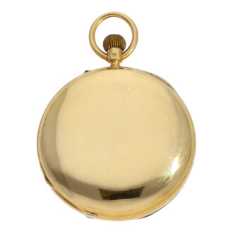 English 18K gold half hunter watch with power reserve Circa 1901