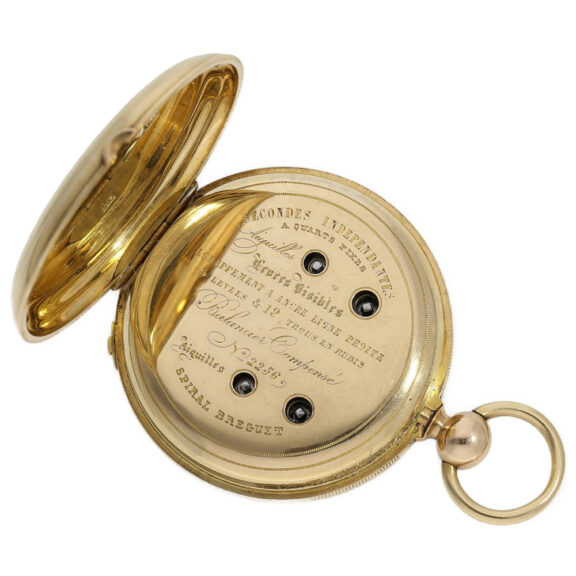 Swiss watch with two time zones and centre seconds Circa 1860 Swiss watch with two time zones and centre seconds Circa 1860