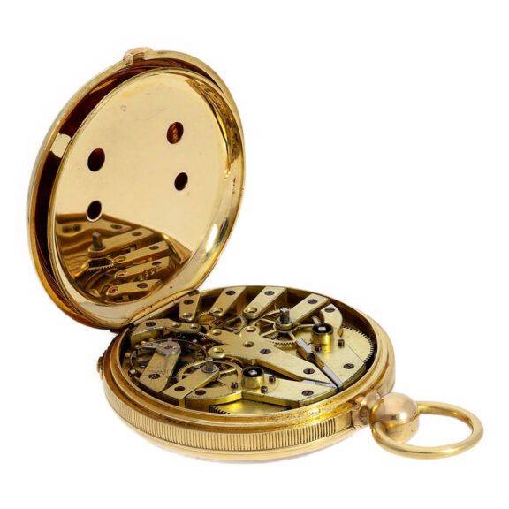 Swiss watch with two time zones and centre seconds Circa 1860 Swiss watch with two time zones and centre seconds Circa 1860