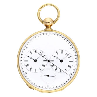 Swiss watch with two time zones and centre seconds Circa 1860 Swiss watch with two time zones and centre seconds Circa 1860