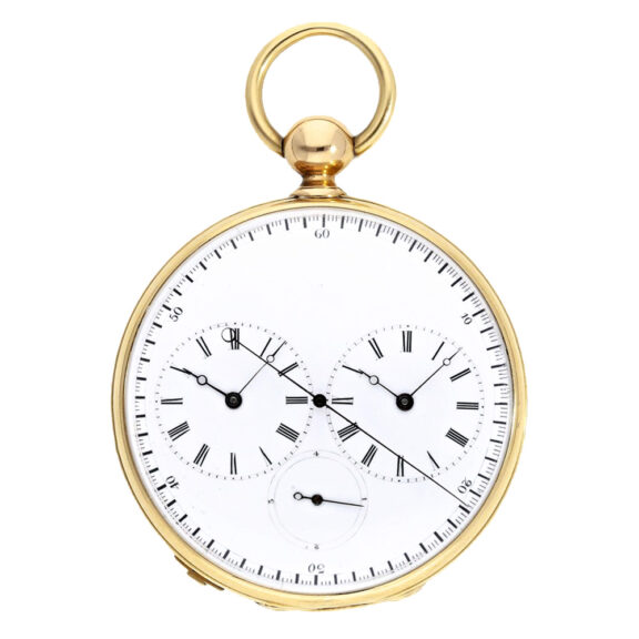 Swiss watch with two time zones and centre seconds Circa 1860 Swiss watch with two time zones and centre seconds Circa 1860