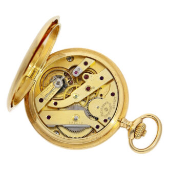 Swiss 18K gold full hunter pocket watch with 24-hour dial Circa 1910