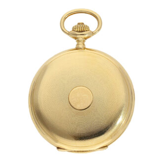 Swiss 18K gold full hunter pocket watch with 24-hour dial Circa 1910