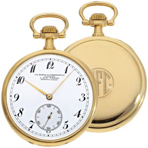 Exquisite Swiss 18K gold precision pocket watch Circa 1910