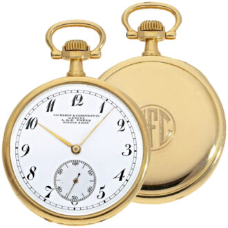 Exquisite Swiss 18K gold precision pocket watch Circa 1910