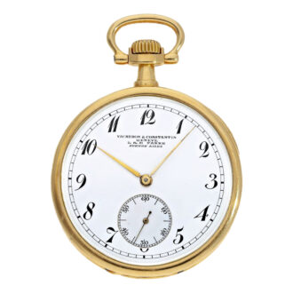 Exquisite Swiss 18K gold precision pocket watch Circa 1910