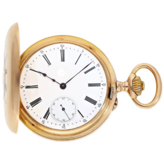 French 18 carat gold half hunting cased lever watch Circa 1890