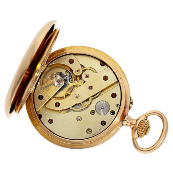 French 18 carat gold half hunting cased lever watch Circa 1890 French 18 carat gold half hunting cased lever watch Circa 1890
