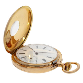 French 18 carat gold half hunting cased lever watch Circa 1890