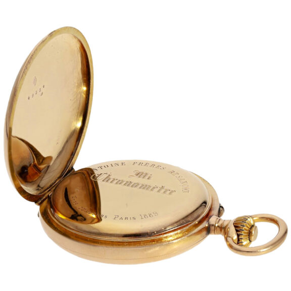 French 18 carat gold half hunting cased lever watch Circa 1890 French 18 carat gold half hunting cased lever watch Circa 1890hunting cased pocket chronometer Circa 1890