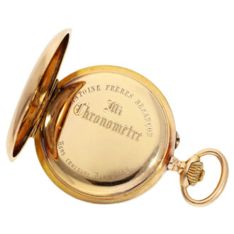 French 18 carat gold half hunting cased lever watch Circa 1890