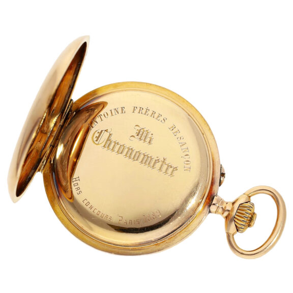 French 18 carat gold half hunting cased lever watch Circa 1890 French 18 carat gold half hunting cased lever watch Circa 1890