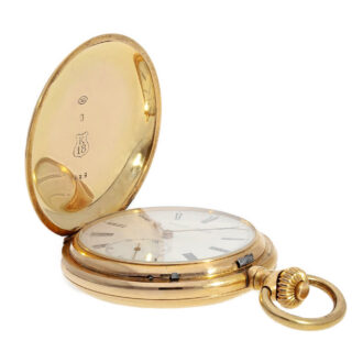 Swiss 18K gold IWC hunting cased pocket watch Circa 1901