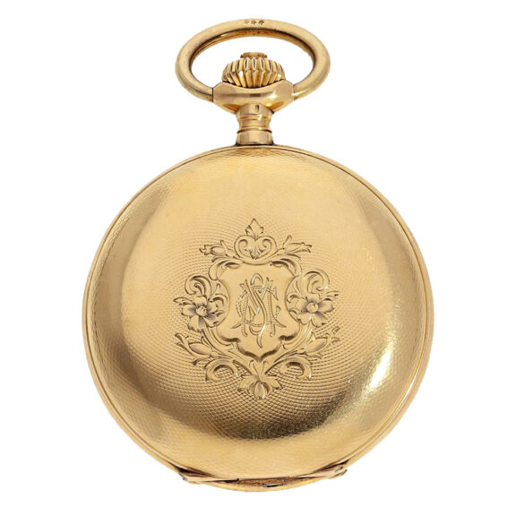 Swiss 18K gold IWC hunting cased pocket watch Circa 1901 Swiss 18K gold IWC hunting cased pocket watch Circa 1901