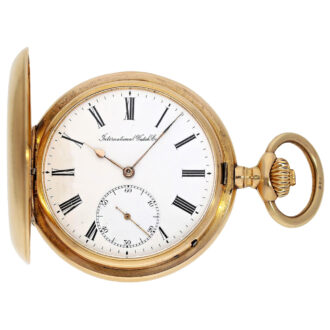 Swiss 18K gold IWC hunting cased pocket watch Circa 1901