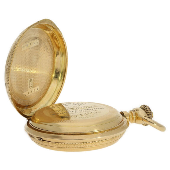 French 18K gold hunting cased anchor chronometer Circa 1880 French 18K gold hunting cased anchor chronometer Circa 1880