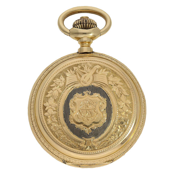 French 18K gold hunting cased anchor chronometer Circa 1880 French 18K gold hunting cased anchor chronometer Circa 1880
