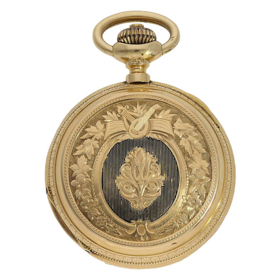 French 18K gold hunting cased anchor chronometer Circa 1880 French 18K gold hunting cased anchor chronometer Circa 1880