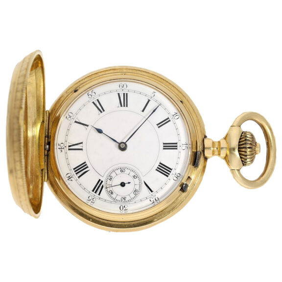 French 18K gold hunting cased anchor chronometer Circa 1880 French 18K gold hunting cased anchor chronometer Circa 1880