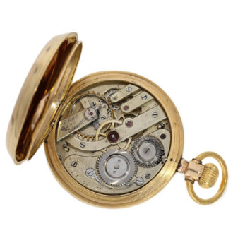 English 18K gold full hunter with Champlevé dial Circa 1880