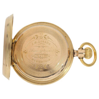 English 18K gold full hunter with Champlevé dial Circa 1880