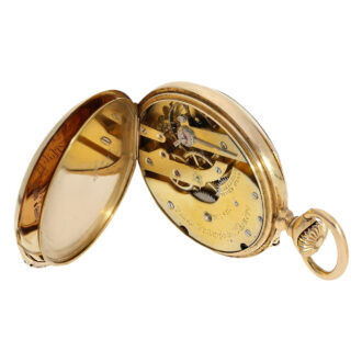 Swiss gold pocket watch with large balance wheel Circa 1888