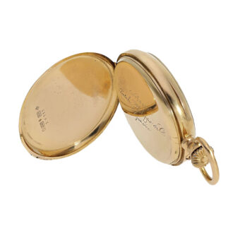 Swiss gold pocket watch with large balance wheel Circa 1888