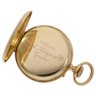 Swiss gold pocket watch with large balance wheel Circa 1888